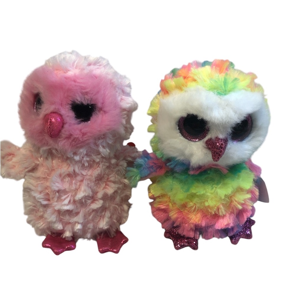 TY Beanie Boo Owls Twiggy and Owen 6” have tags